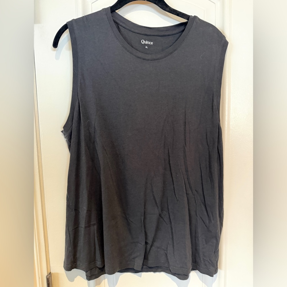 Quince Charcoal Sleeveless Muscle Tee